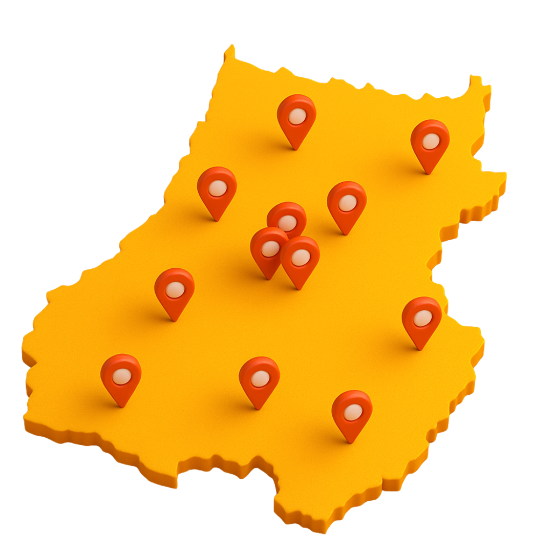 Mapa de Revendedores Palhetto's